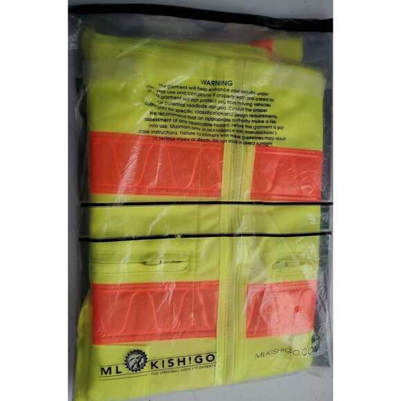 ML Kishigo 1197 5-Pocket High Visibility Safety Vest Size MEDIUM - NEW - Picture 5 of 7